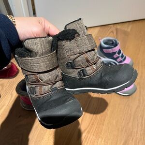 Stylish Black and Brown Kids Boots- see Kai run Gilman boot